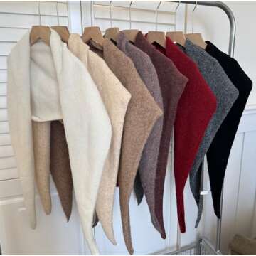 Warm and Versatile Knitted Triangle Scarf for Women