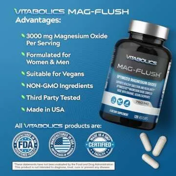 Vitabolics Magnesium Oxide Capsules for Constipation Relief