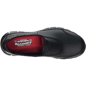Skechers for Work Women's Sure Track Slip Resistant Shoe, Black, 7 M US