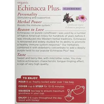 Traditional Medicinals Echinacea Plus Elderberry Herbal Tea for Immune Support