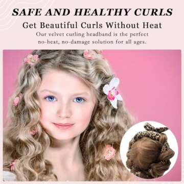 ZILAMPU No Heat Curling Rod Headband for Women and Girls, Overnight Velour Hair Roller Wrap for Long Curls - Leopard Print