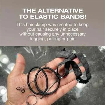 PuffCuff Micro 1.5" Hair Clamps, For All Natural, Thick, Curly, Kinky, Textured, Locs or Braided Hair | Painless, Damage-Free Styling Tool, Black, 5 Pieces