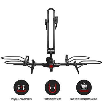 Hollywood RV Rider Hitch Bike Rack for 2 E-Bikes up to 80 lbs Each - Premium Electric Bike Rack for ...