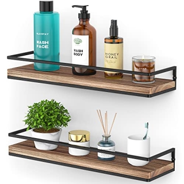 Meangood Rustic Wood Floating Shelves for Home Decor