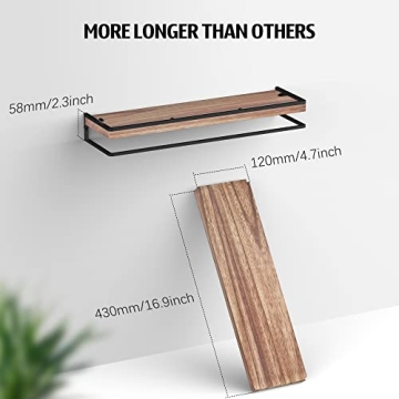 Meangood Rustic Wood Floating Shelves for Home Decor