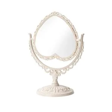 JDPEYI-Heart Shaped Mirror - Coquette Room Decor for Desk & Vanity -Double-Sided Rotatable Cute Magn...