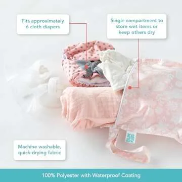 Bumkins Waterproof Wet Bag for Diapers and Travel Gear