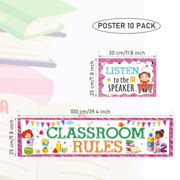 Classroom Rules Bulletin Board Set for Classroom Decorations Classroom Rules Posters Behavior Educat...