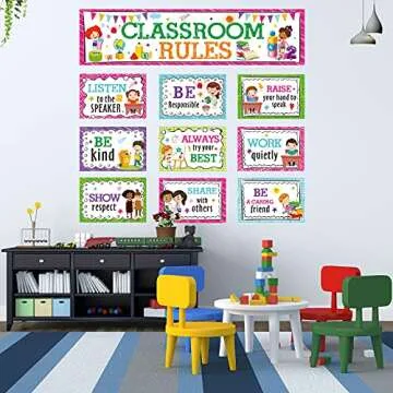 Classroom Rules Bulletin Board Set for Classroom Decorations Classroom Rules Posters Behavior Educational Good Habits Manners Chart for Kindergarten Preschool Primary Middle High School