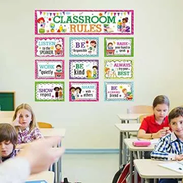 Classroom Rules Bulletin Board Set for Classroom Decorations Classroom Rules Posters Behavior Educational Good Habits Manners Chart for Kindergarten Preschool Primary Middle High School