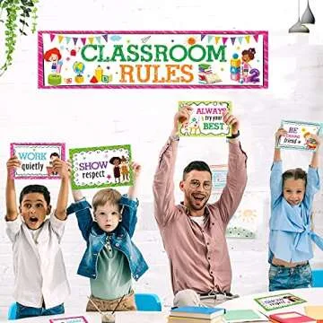 Classroom Rules Bulletin Board Set for Classroom Decorations Classroom Rules Posters Behavior Educational Good Habits Manners Chart for Kindergarten Preschool Primary Middle High School