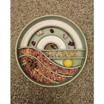 OHMO Slow Feeder Dog Bowls (Sunrise, Sage Green) Enrichment Toy Soft Silicone Food Safe Feeding Bowl Non Slip Suction Cup for All Breed Pet, Cat Slow Down Eating Dishes, Boredom and Anxiety Reducer