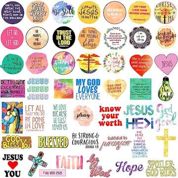 220Pcs Inspirational Christian Stickers, Waterproof Bible Verse Jesus Stickers for Water Bottles Lap...