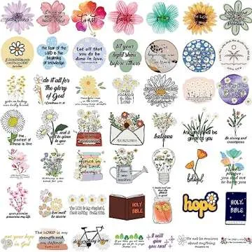 220Pcs Inspirational Christian Stickers, Waterproof Bible Verse Jesus Stickers for Water Bottles Laptop Scrapbook Journaling Planner, Bible Study Vision Board Supplies Christian Easter Gifts for Kids