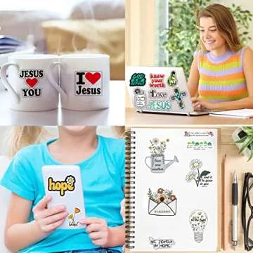 220Pcs Inspirational Christian Stickers, Waterproof Bible Verse Jesus Stickers for Water Bottles Laptop Scrapbook Journaling Planner, Bible Study Vision Board Supplies Christian Easter Gifts for Kids