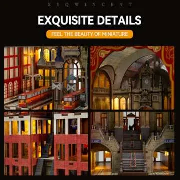 Book Nook Kit DIY Dollhouse Book Nook Miniature Kit for Bookshelf Insert Decor Crafts for Adults Teen Halloween,Magic House Model Build with LED Light 3D Puzzle Bookshelf Insert Decor Magic Night