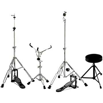 Ludwig Accent Drive 5-Pc Drum Set, Red Sparkle - Includes: Hardware, Throne, Pedal, Cymbals, Sticks & Drumheads