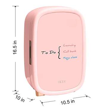 IKER Beauty Mini Fridge, 12 Liter Compact Refrigerator for Skin Care, Makeup and Cosmetic Products, ...