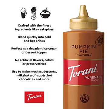 Torani Pumpkin Pie Sauce 16.5 oz Squeeze Bottle