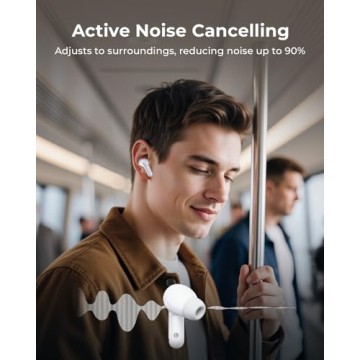 Active Noise Cancelling Wireless Earbuds with Smart Case