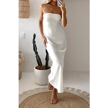 Elegant Satin Maxi Dress for Women | MEROKEETY
