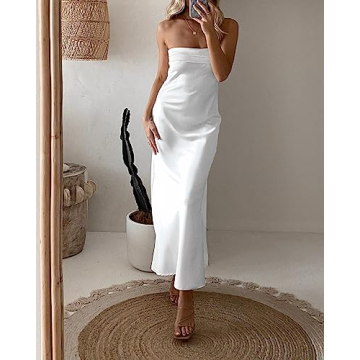 Elegant Satin Maxi Dress for Women | MEROKEETY