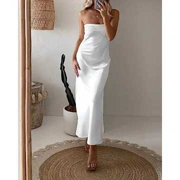 Elegant Satin Maxi Dress for Women | MEROKEETY