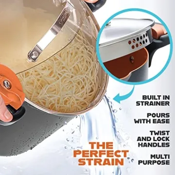 Gotham Steel 5 Quart Nonstick Stock Pot with Strainer Lid