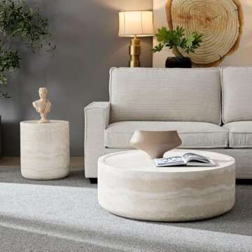 JURMALYN Round Coffee Table Set - Modern Style & Durable