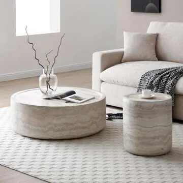 JURMALYN Round Coffee Table Set - Modern Style & Durable