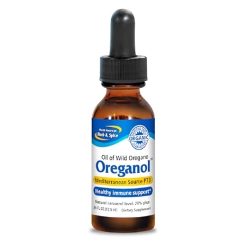 NORTH AMERICAN HERB & SPICE Oreganol P73 - Wild Organic Oregano Oil for Immune Support, 194 Servings...