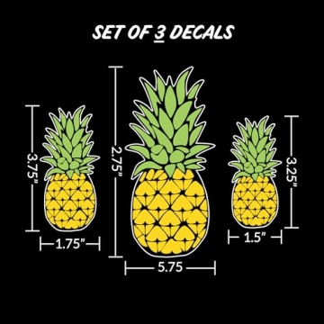 Pineapple Decals Stickers Set of 3 for Car & Laptop