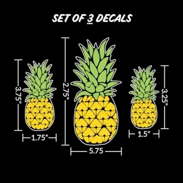 Pineapple Decals Stickers Set of 3 for Car & Laptop