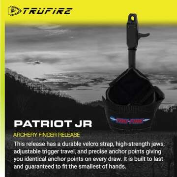 TRU-FIRE PT-JR Patriot Junior Compound Bow Archery Release Aid, Black