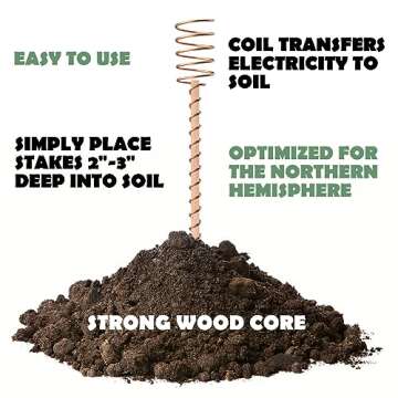 10 Pack 17" Electroculture Plant Stakes, Long Copper Garden Stakes, Electroculture Copper Coil Antennas for Growing Garden, High-Yield, Eco-Friendly