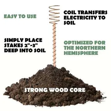 10 Pack 17" Electroculture Plant Stakes, Long Copper Garden Stakes, Electroculture Copper Coil Antennas for Growing Garden, High-Yield, Eco-Friendly