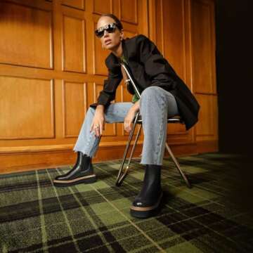 Ouepiano Women's Chelsea Platform Ankle Boots for Effortless Style and Comfort