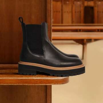 Ouepiano Women's Chelsea Platform Ankle Boots Stylish Comfort