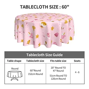 Pink Christmas Tablecloth 60 Inch for Holiday Decor
