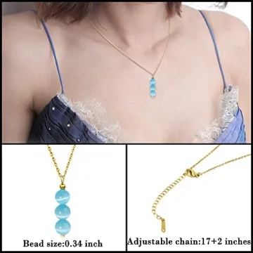 Aquamarine Necklace for Women - March Birthstone Gift
