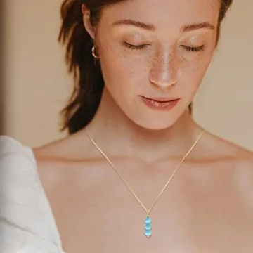 Aquamarine Necklace for Women - March Birthstone Gift