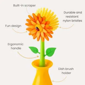 Vigar Flower Power Dish Brush - Cute and Functional Cleaning Tool
