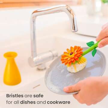 Vigar Flower Power Dish Brush - Cute and Functional Cleaning Tool