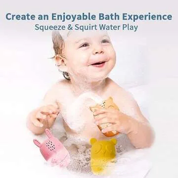 Silicone Bath Toys for Kids Ages 1-3 | Mold Free Bath Toys for Infants Toddlers | Eco-Friendly Animal Squirts Bathtub Toys | 1 Year Old Bath Shower Toys for Boys Girls