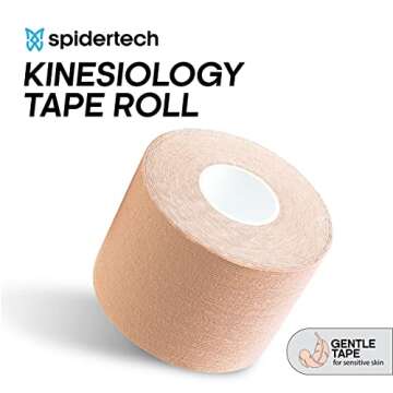 SpiderTech Gentle-Therapeutic Kinesiology Tape Roll for Hyper Sensitive and Radiated Skin 2"x16.4'
