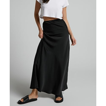 Elegant Satin High Waist Maxi Skirt for Women