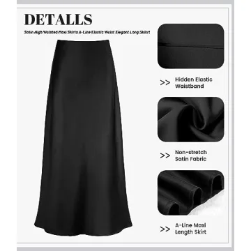 Elegant Satin High Waist Maxi Skirt for Women