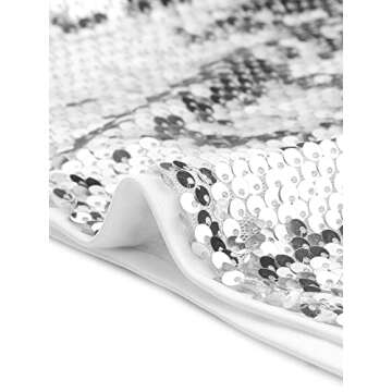 Allegra K Women's Silver Sequin Cami Top for Parties