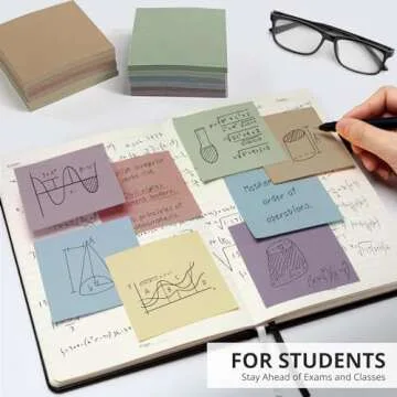 Aesthetic Boho Sticky Notes Set - 12 Pads 600 Sheets