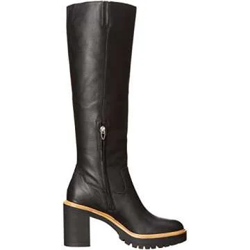 Dolce Vita Women's Corry Fashion Boot, Onyx Leather H2O, 8